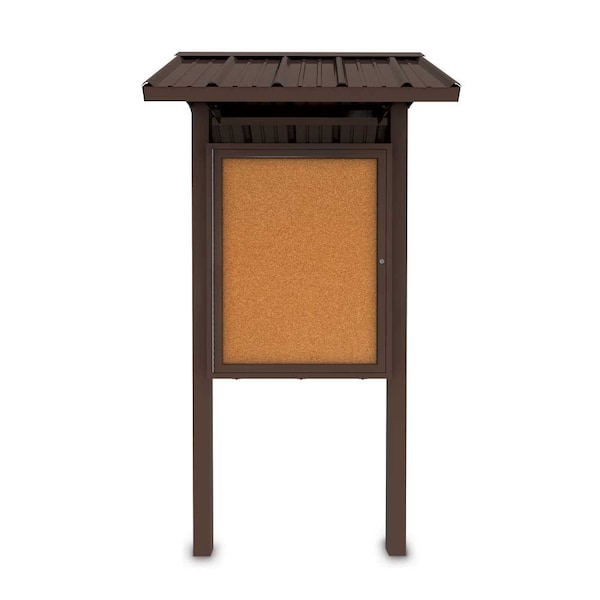 Corkboard, Fabrc, Brnz/Cobcc, 3 Door, 96x48"